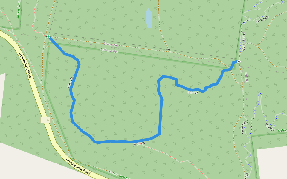 Friends walking route map in Arthurs Seat