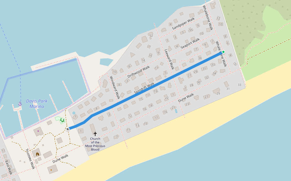 Spindrift Walk walking route map in Patchogue