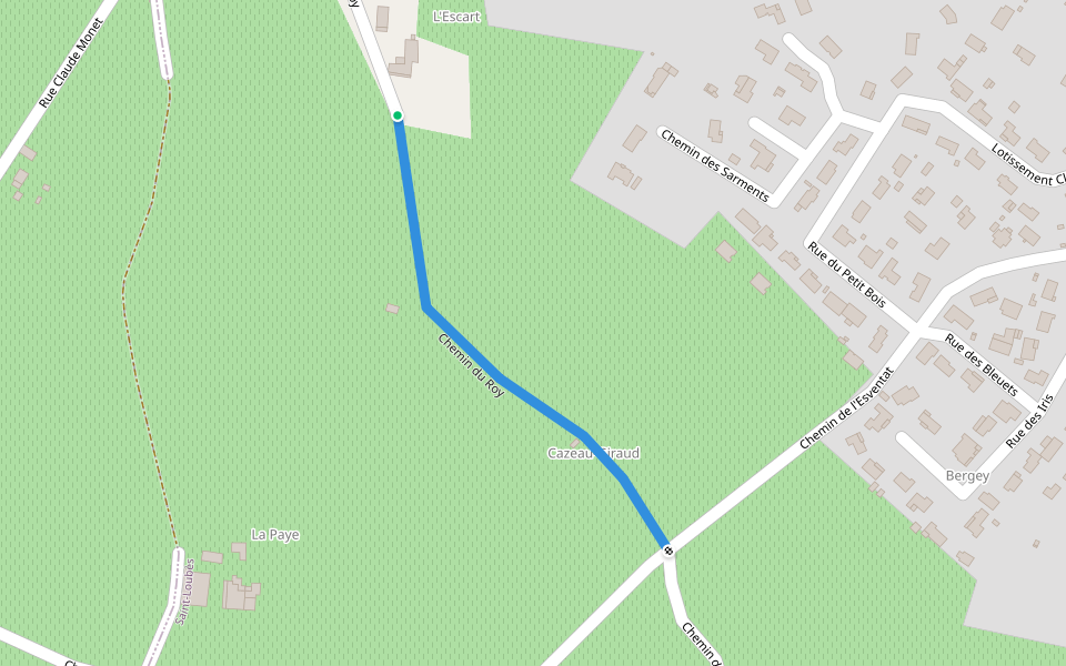 Chemin du Roy walking route map in Saint-Loubès