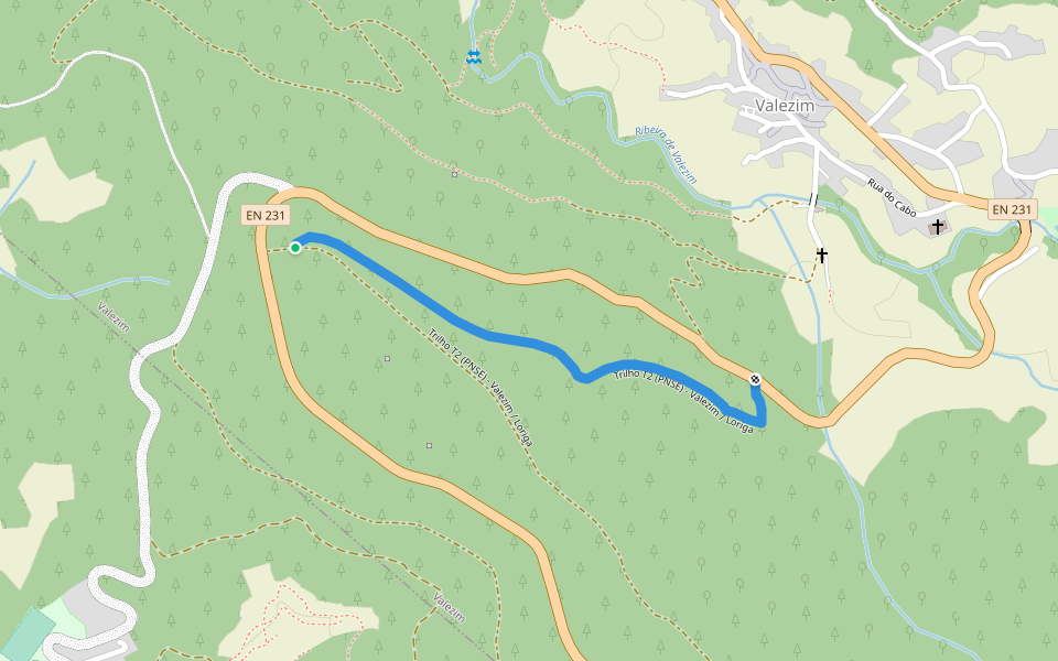 Trilho T2 (PNSE) - Valezim / Loriga walking route map in Sazes da Beira