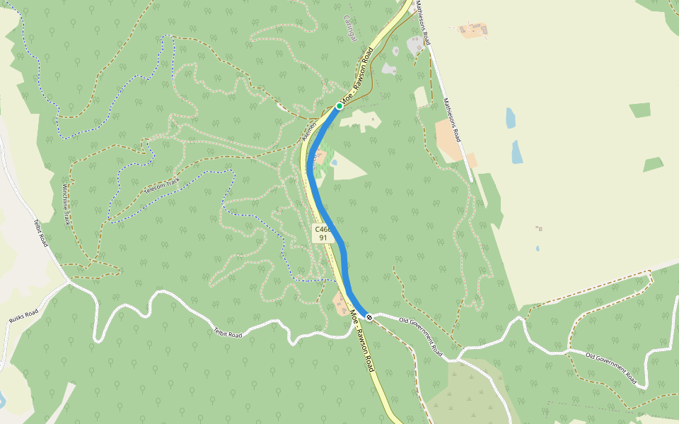 Tyers Rail Trail walking route map in Caringal