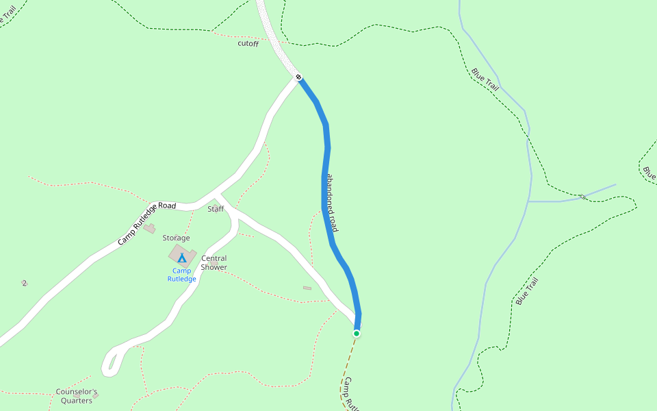 abandoned road walking route map in Rutledge