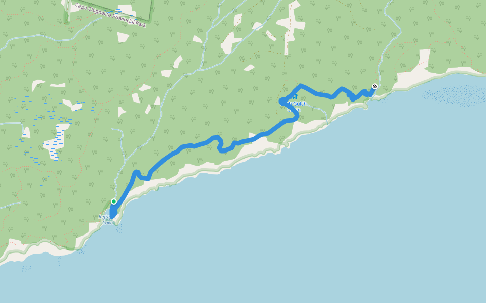 Refugee Cove Trail walking route map in Advocate Harbour