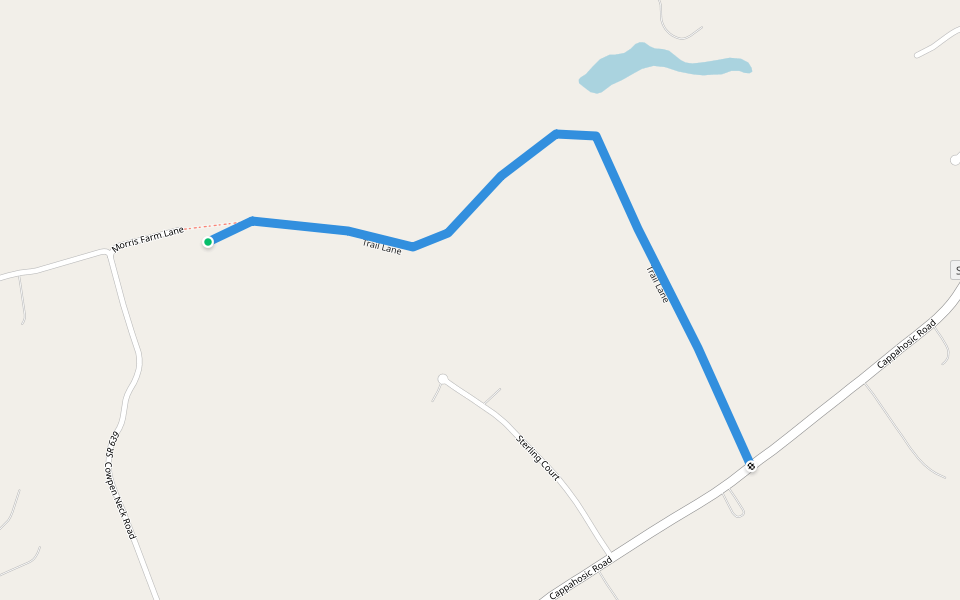 Trail Lane walking route map in Gloucester