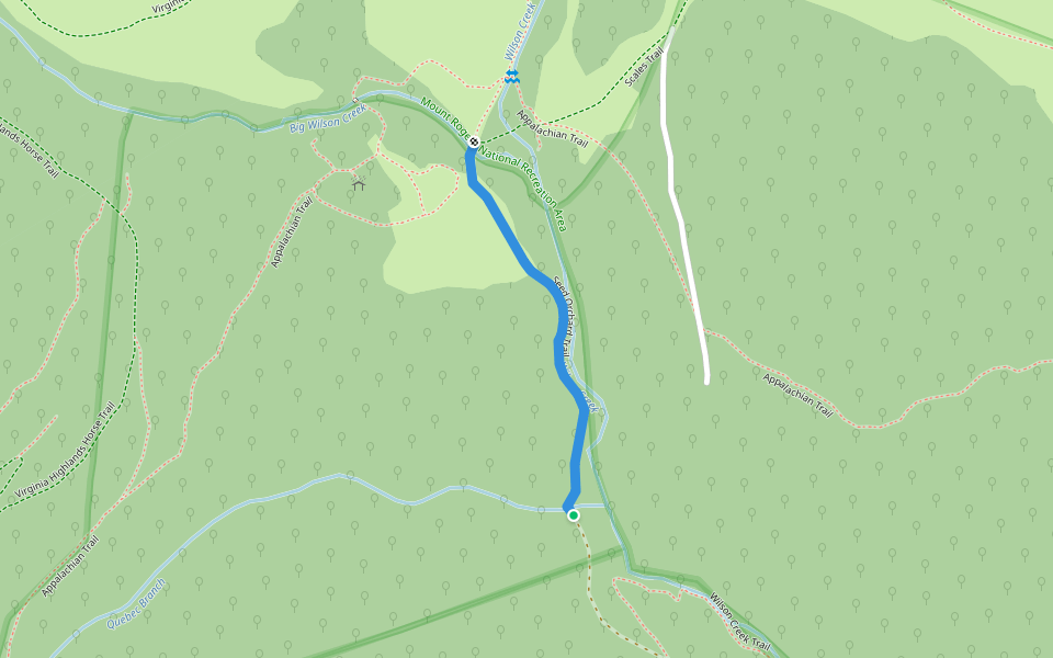 Seed Orchard Trail walking route map in Mouth of Wilson