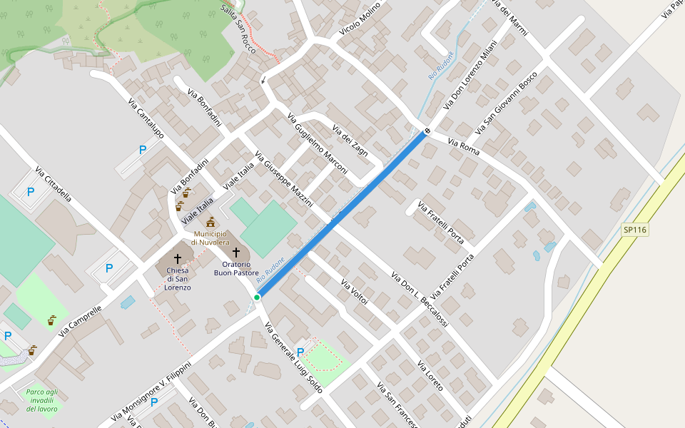 Viale delle Processioni walking route map in Nuvolera