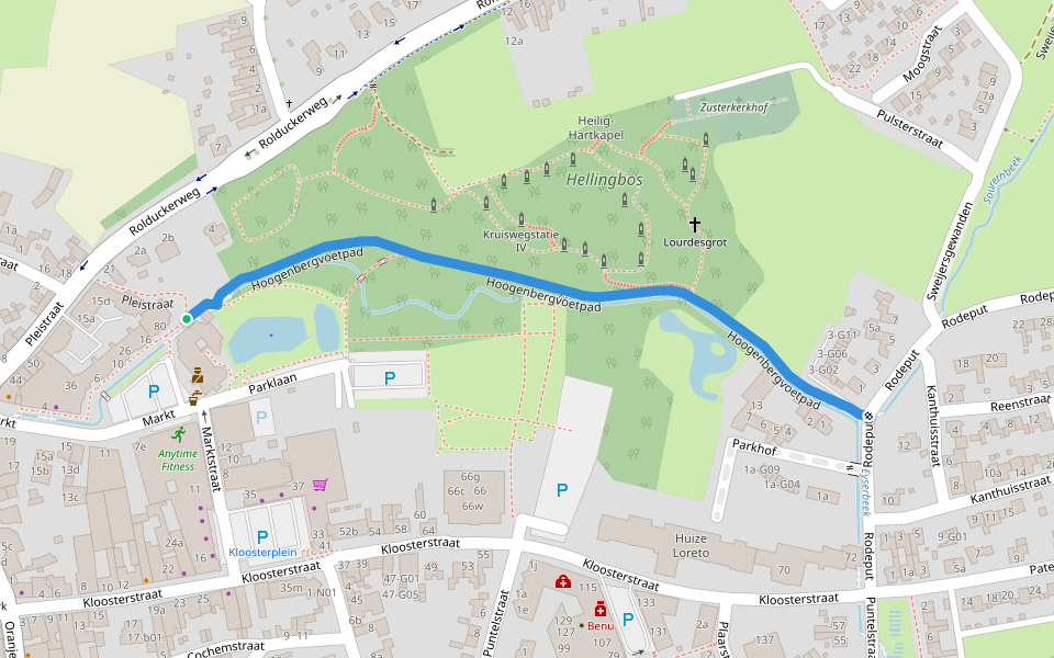 Hoogenbergvoetpad walking route map in Simpelveld