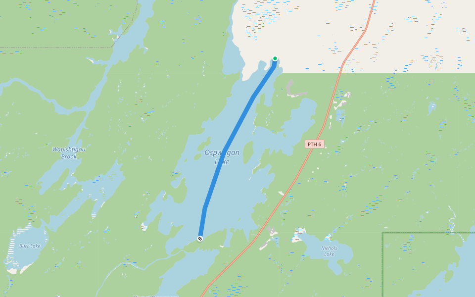 Snoman Trail walking route map in Thompson
