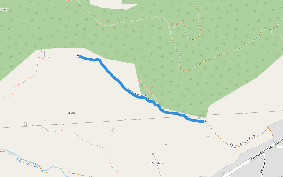 Camino de las Huertas walking route map in Cenicientos
