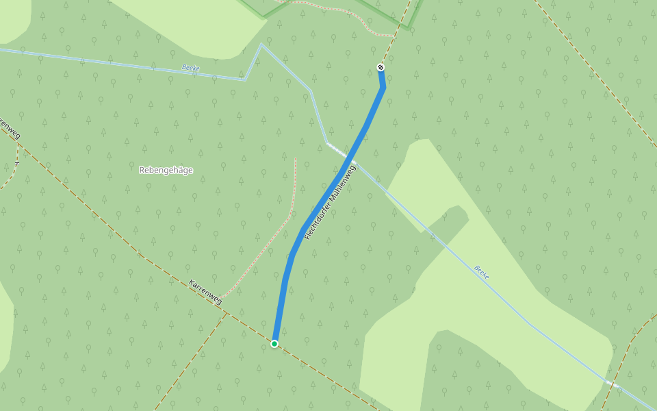 Flechtdorfer Mühlenweg walking route map in Wolfsburg