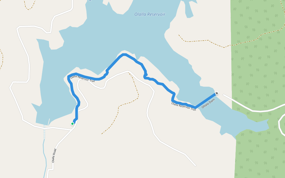 Olalla Reservoir Trail walking route map in Toledo
