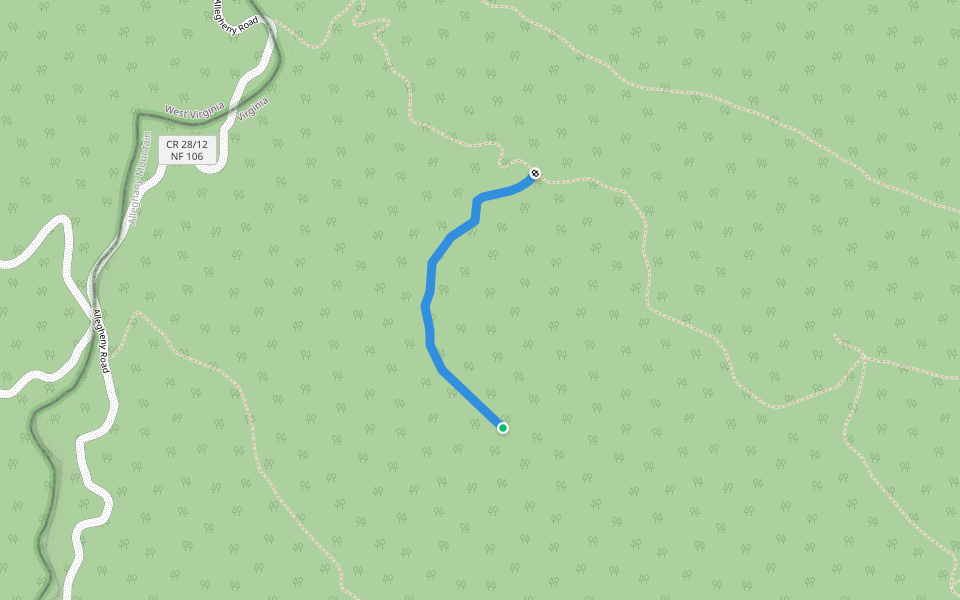 Lost Run Spur walking route map in Blue Grass