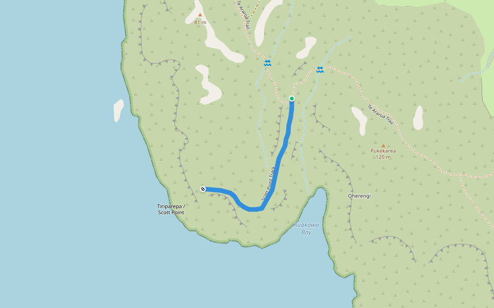 Scott Point Track walking route map in Cape Reinga