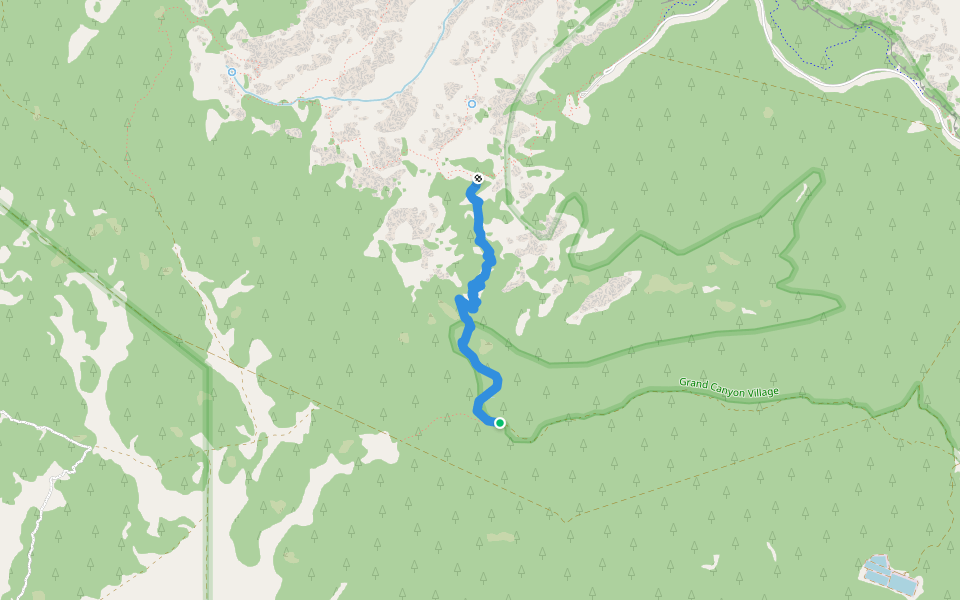 Waldron Trail walking route map in Grand Canyon Village