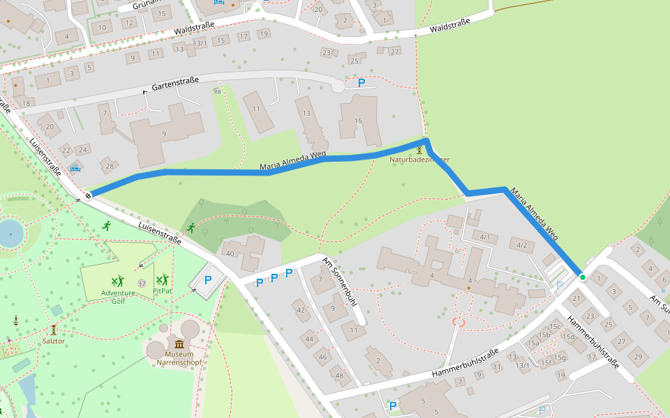 Maria Almeda Weg walking route map in Bad Dürrheim