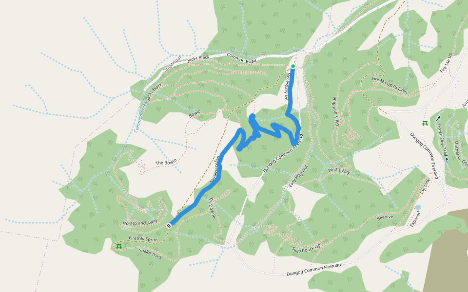 Necessary Evil walking route map in Tabbil Creek