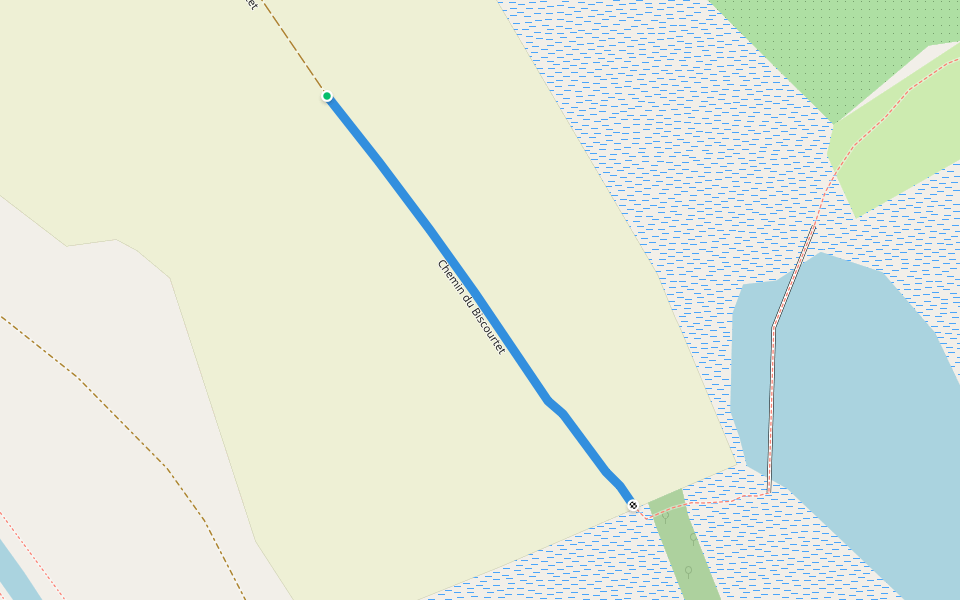 Chemin du Biscourtet walking route map in Candillargues