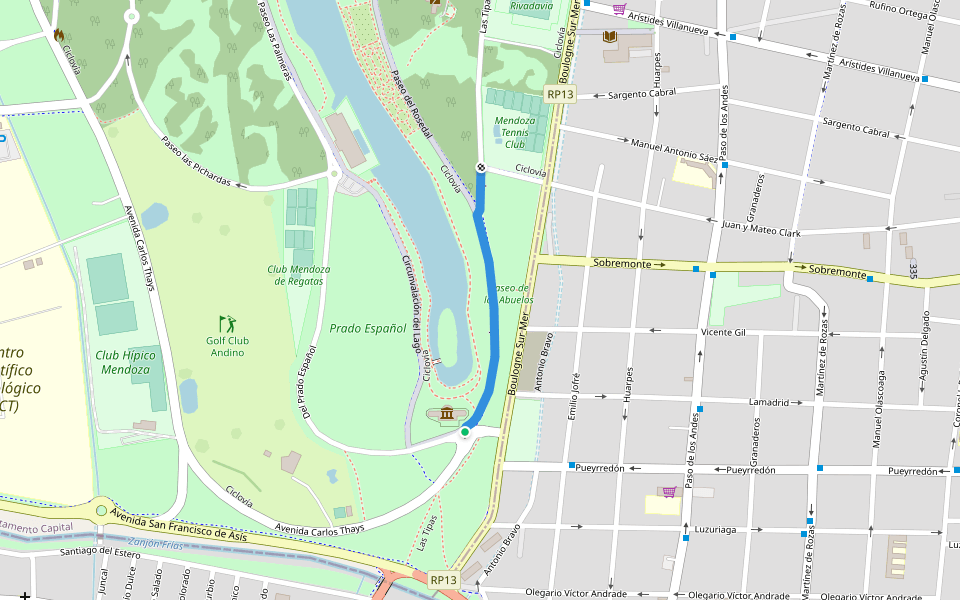 Las Tipas walking route map in CUH
