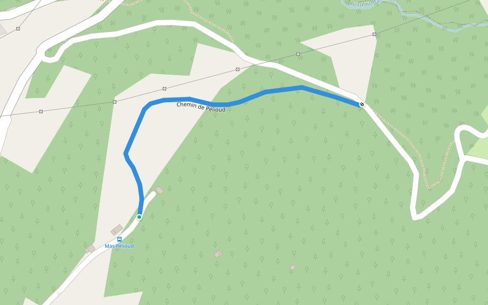 Chemin de Pélioud walking route map in Froges