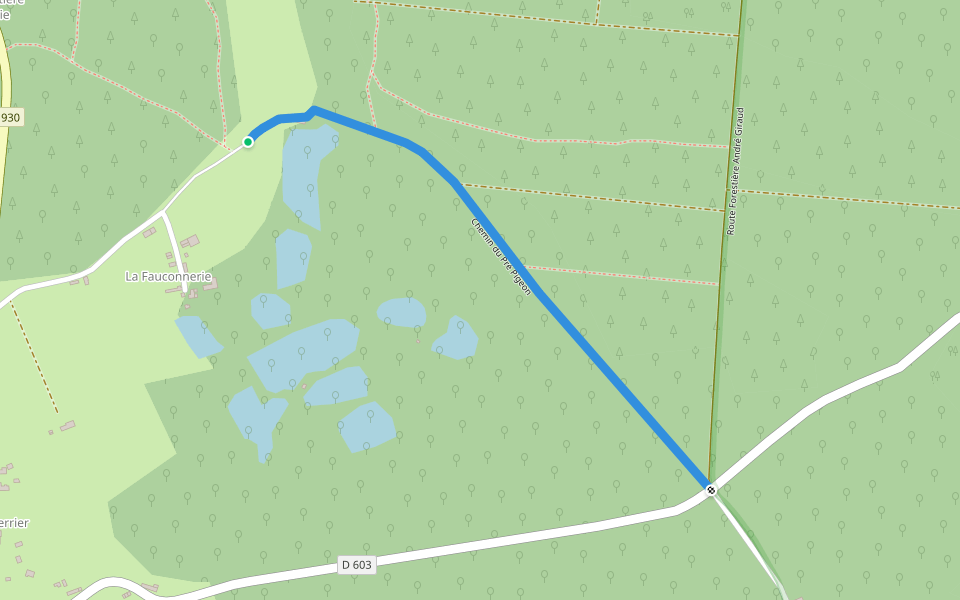 Chemin du Pré Pigeon walking route map in Tourouvre au Perche