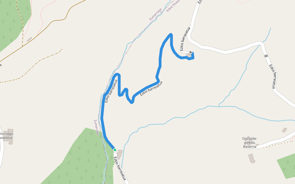 Ezkio barreiatua walking route map in Ezkio
