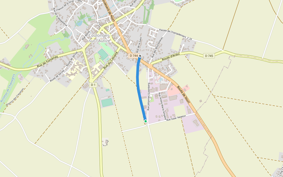 Ligne de La Possonnière à Niort walking route map in Coulonges-sur-l'Autize