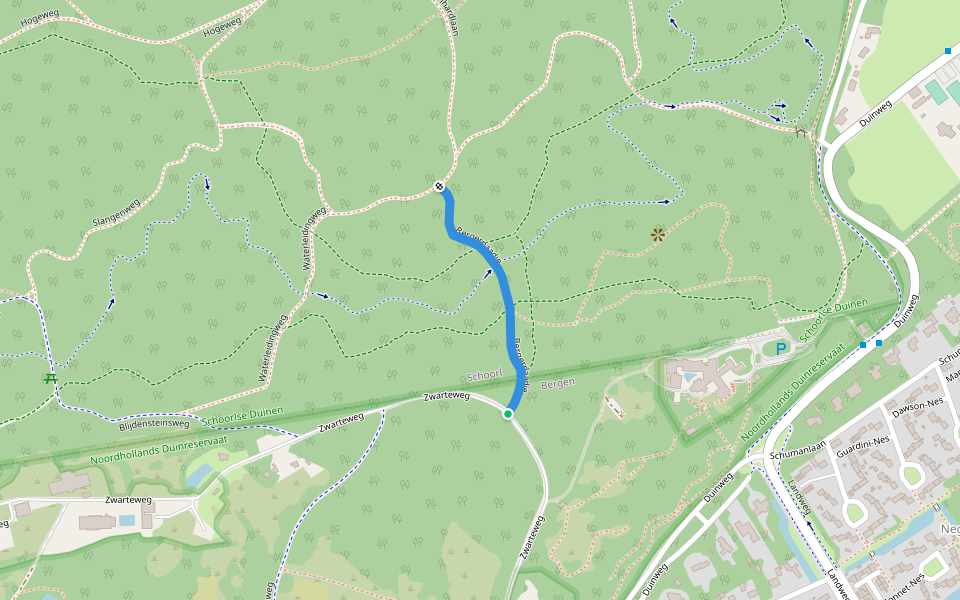 Bergerpaadje walking route map in Schoorl
