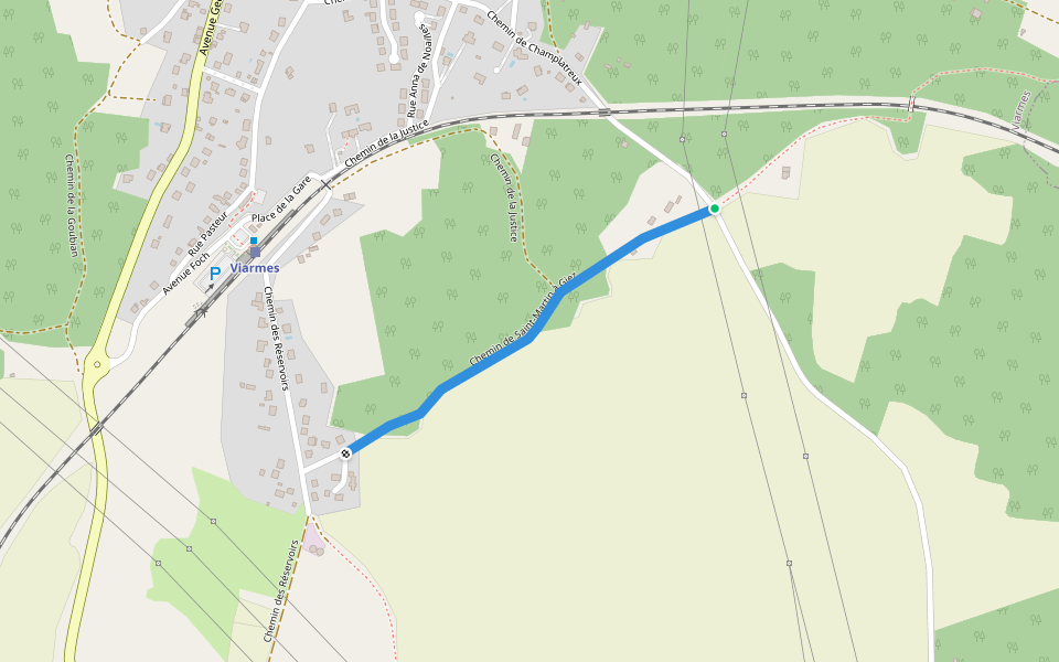 Chemin de Saint-Martin à Giez walking route map in Viarmes