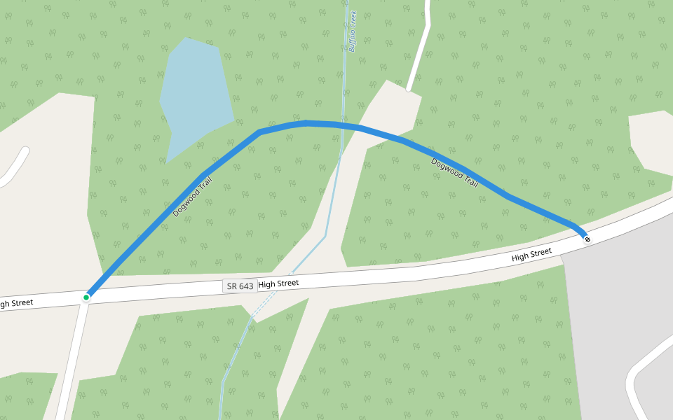 Dogwood Trail walking route map in Farmville