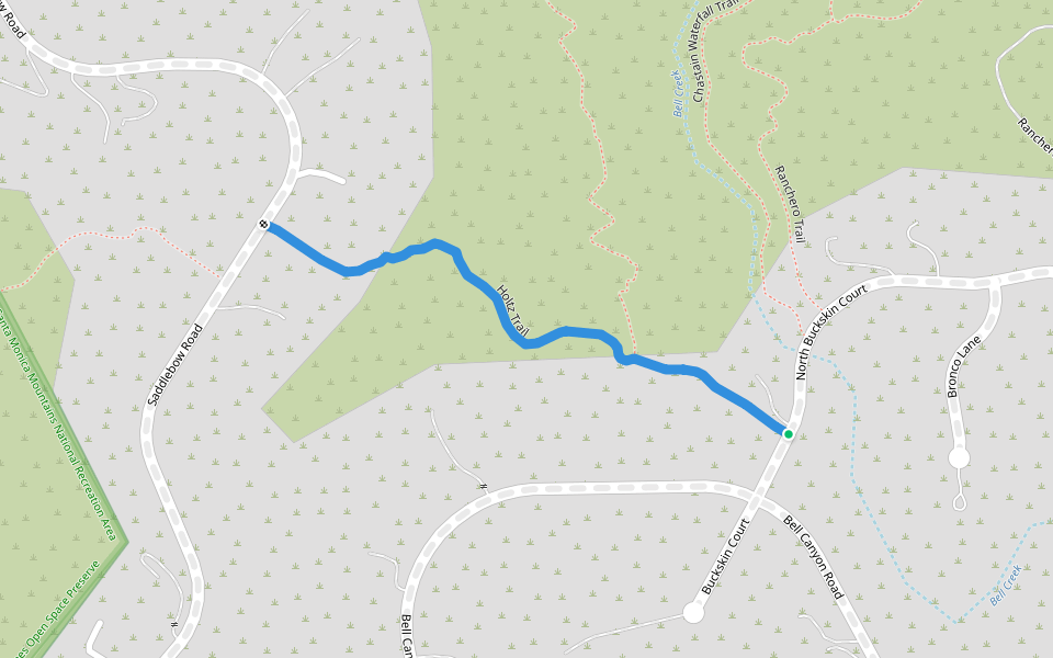 Holtz Trail walking route map in Bell Canyon