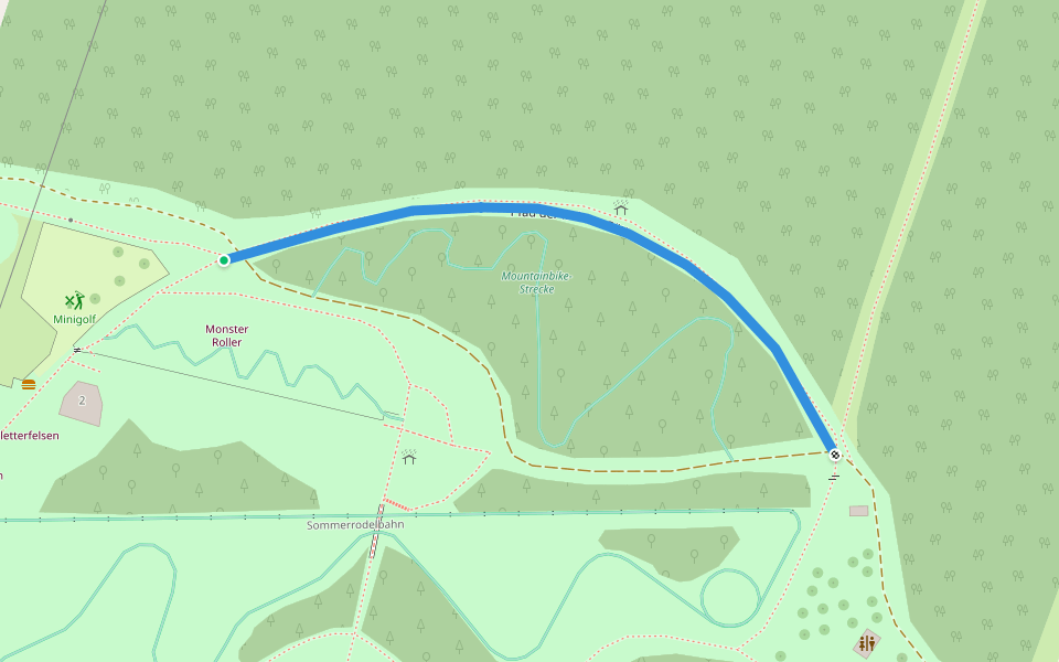 Pfad der kleinen Götter walking route map in Teichland