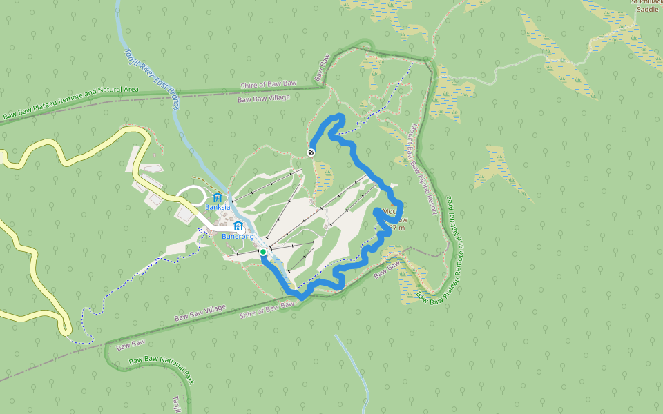 Summit Trail walking route map in Baw Baw Village