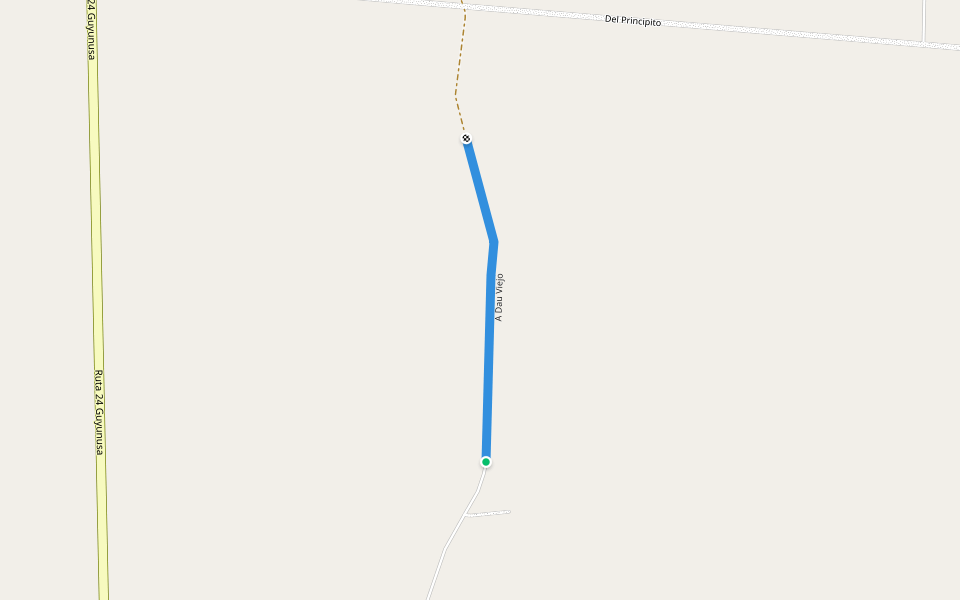 A Dau Viejo walking route map in Las Cañas