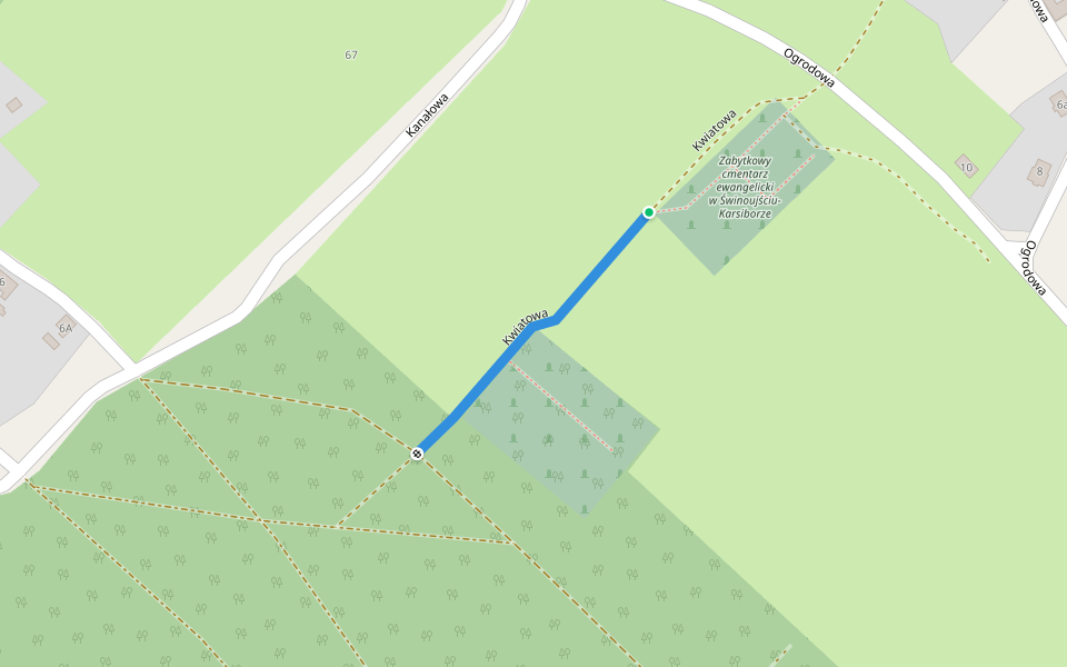 Kwiatowa walking route map in Świnoujście