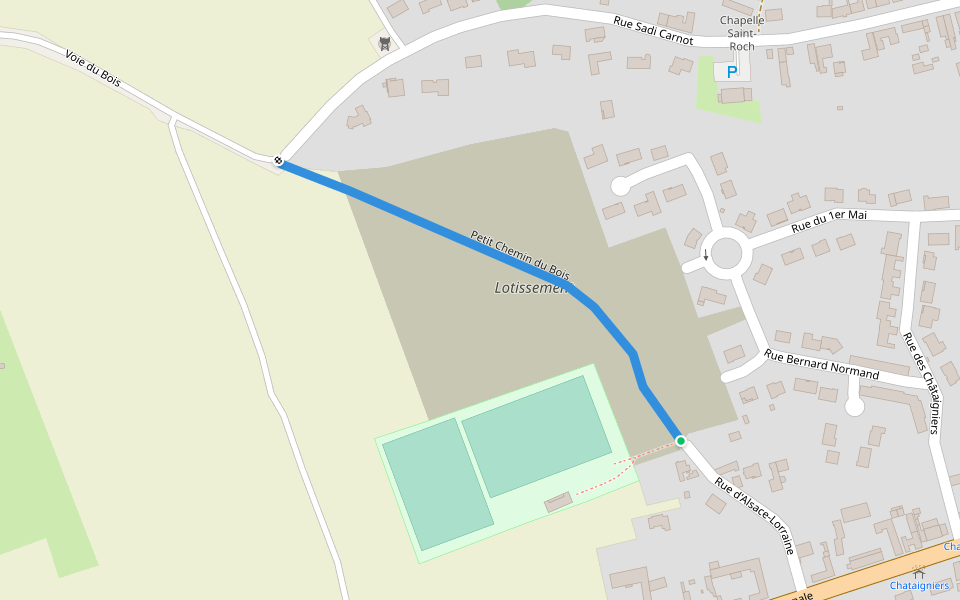 Petit Chemin du Bois walking route map in Fontaine-Notre-Dame