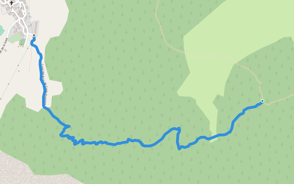 Camí del Bosc de Coma Pregona walking route map in Porta