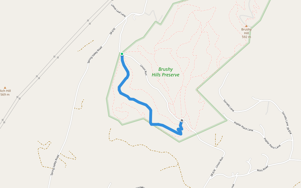 Turtle Trail walking route map in Lexington