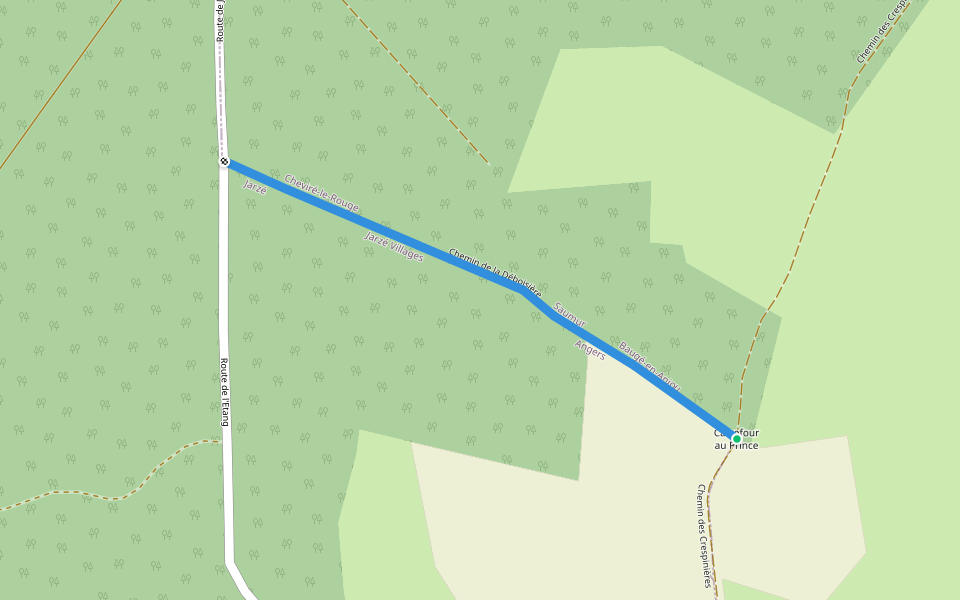 Chemin de la Déboisière walking route map in Baugé-en-Anjou