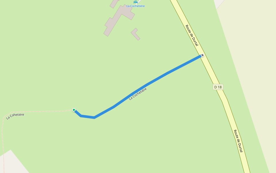 La Cochetière walking route map in Baugé en Anjou