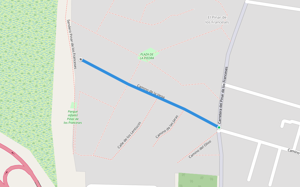 Camino de la Vega walking route map in Chiclana de la Frontera