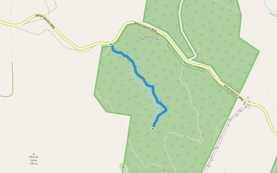 Kaboora Track walking route map in North Stradbroke Island