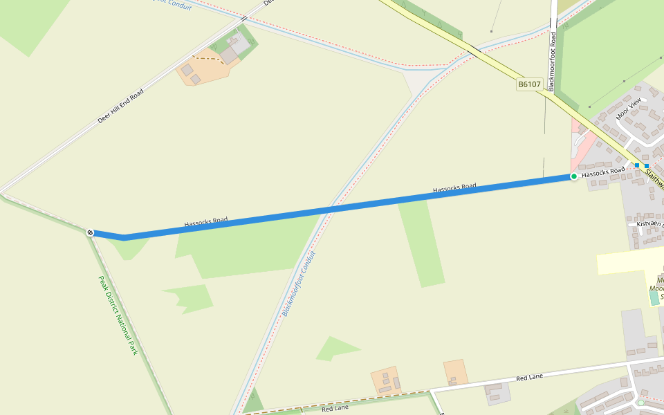 Hassocks Road walking route map in Meltham