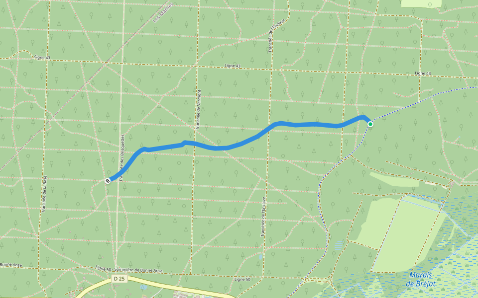 Chemin de la Passe-Lisse walking route map in Les Mathes