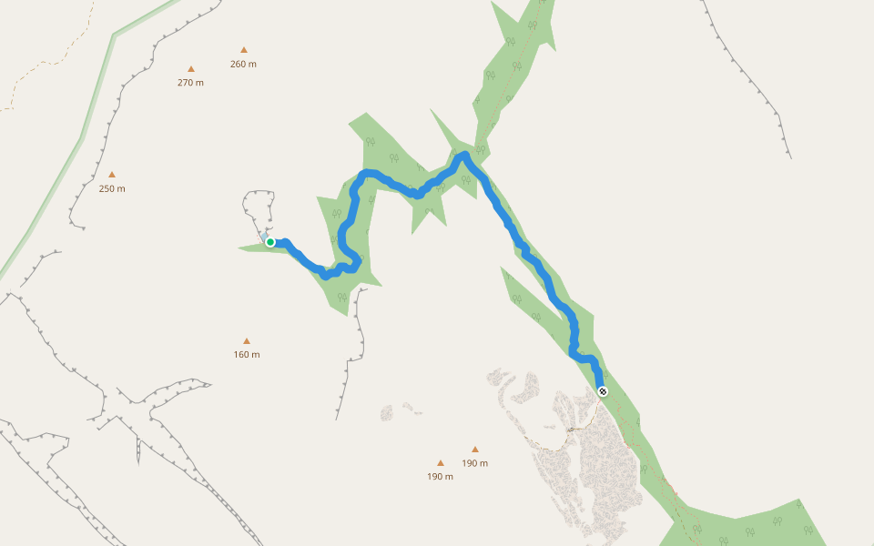 Sentier pour le lac Vert walking route map in Antanatsimanaja