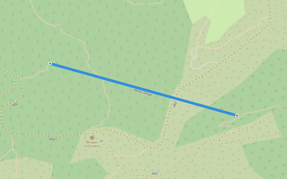 Mina Llarga walking route map in Montcada i Reixac