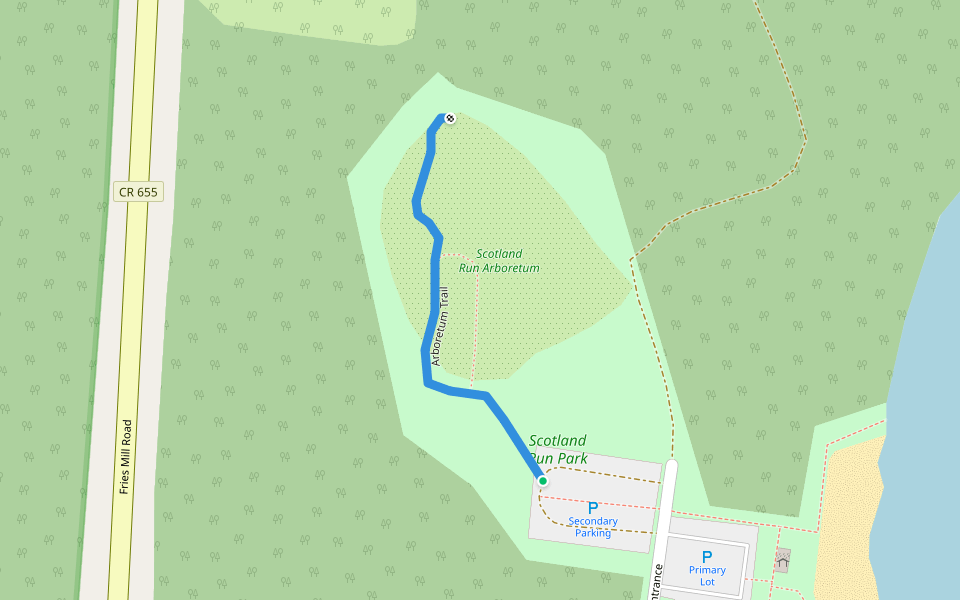 Arboretum Trail walking route map in Clayton
