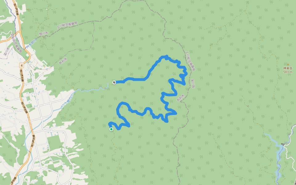 金城林道 walking route map in Ashibetsu