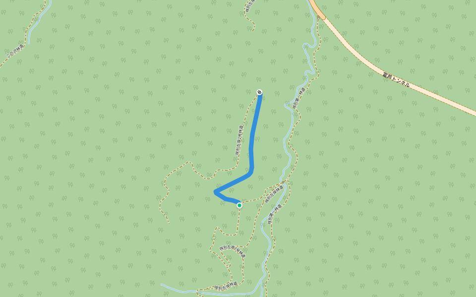 咲別左岸2号林道 walking route map in Ashibetsu