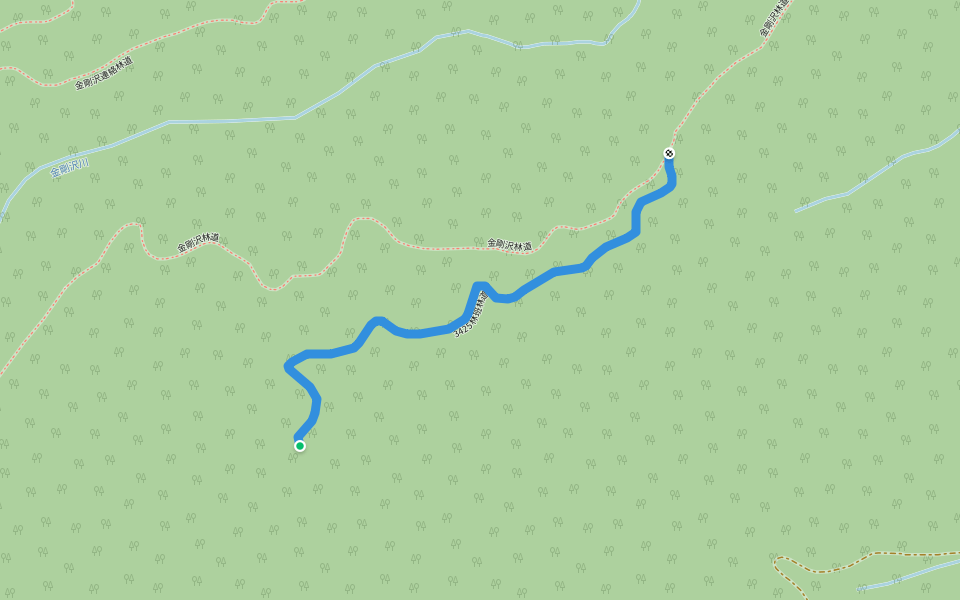 3425林班林道 walking route map in Ashibetsu