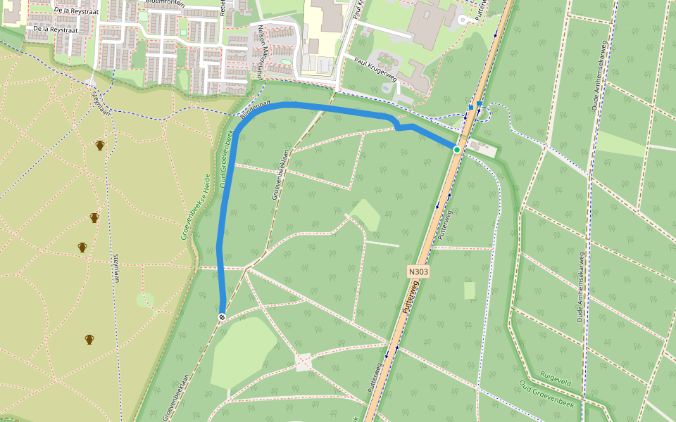 Blindenpad walking route map in Ermelo